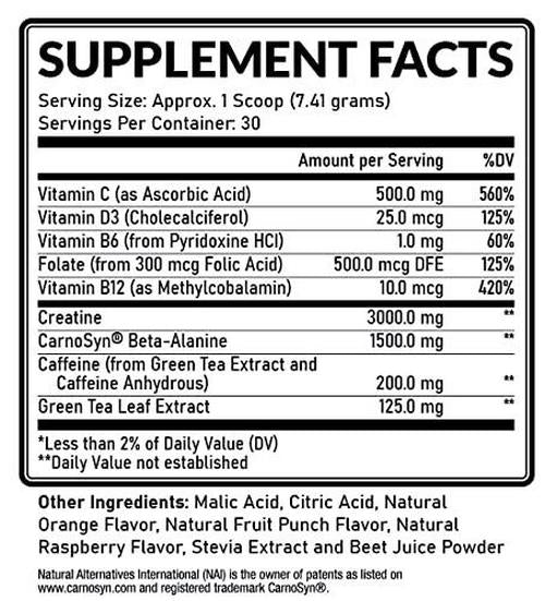 PurpleWorks Pre-Workout, Pre-Workout for Men and Women, Made in USA, Vitamin D for Muscle and Immune Health, Creatine and Beta-Alanine for Strength, Caffeine and B Vitamins for Energy and Focus, Pink Lemonade