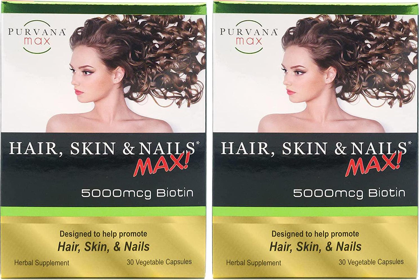 Purvana MAX BY Wellgenix 5000mcg Biotin, 30 Vegetable Capsules