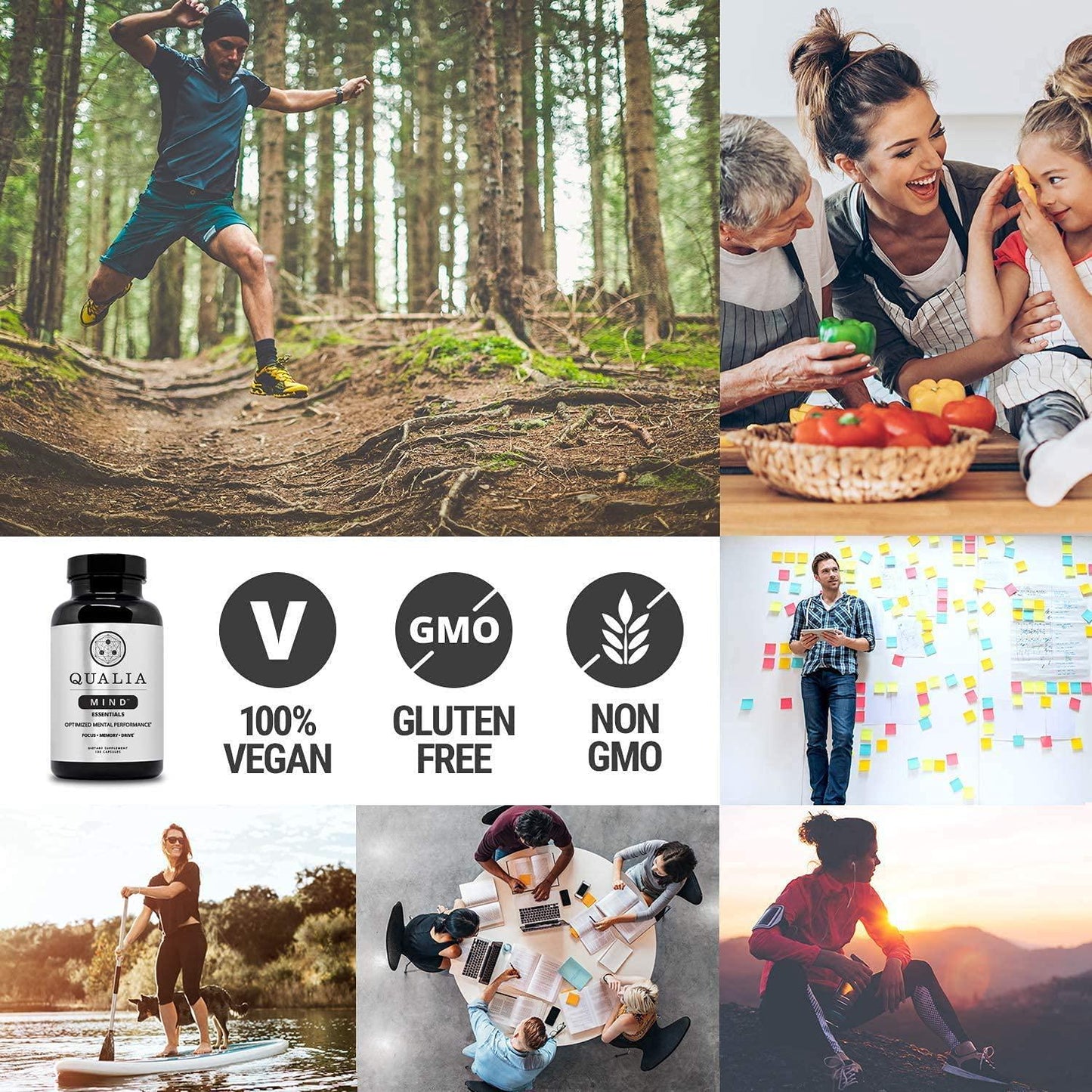 Qualia Mind Essentials Nootropics | The Brain Supplement for Focus, Supporting Memory, Mental Clarity, Energy, Reasoning, and Concentration with Ginkgo biloba, Bacopa monnieri, Celastrus, Rhodiola rosea and More