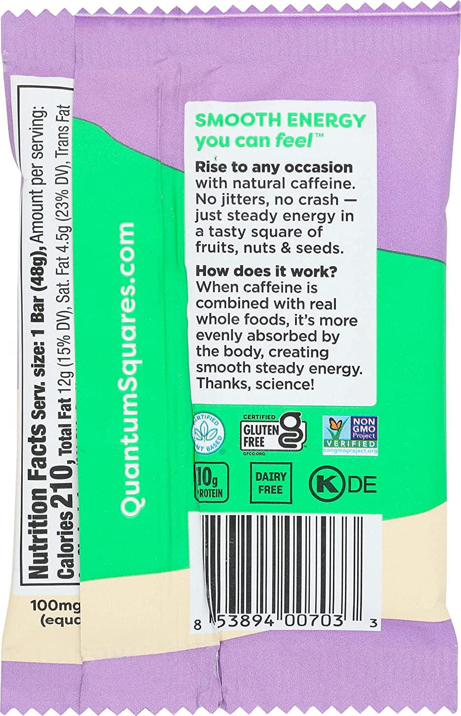 Quantum Energy Squares, Coconut Almond Chocolate Chip, 1.69 Ounce