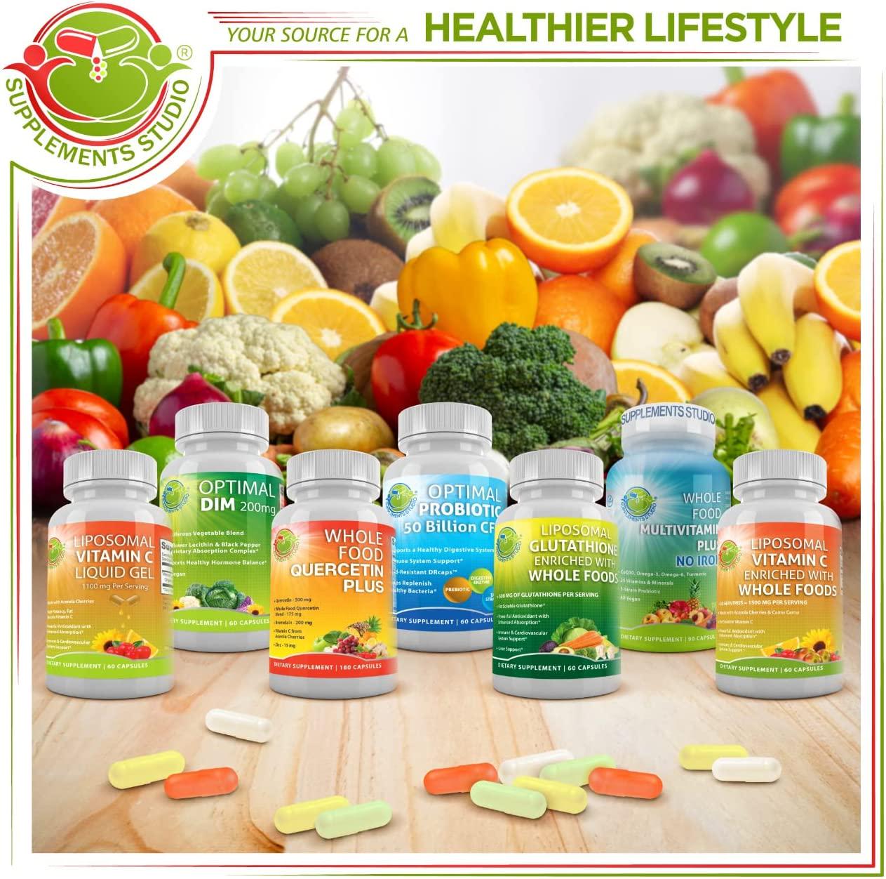 Quercetin 500mg - Quercetin with Bromelain - Zinc Quercetin and Vitamin C Supplement - Organic Wholefoods Blend with Ginger and Flavonoids - Immune and Respiratory System Support - 1 Month Supply