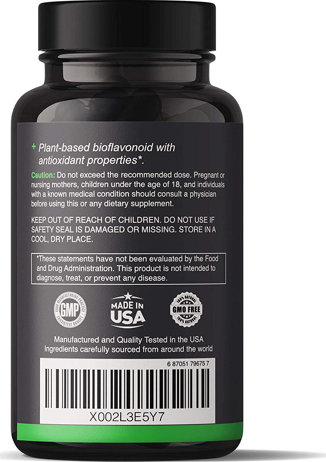 Quercetin with Bromelain Supplement Complex 1300mg Extra Strength - Helps Promote Cardiovascular Health, Immune Function, and Allergy Support - 120 Capsules