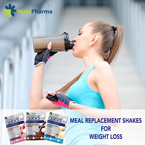 Quick Slim Meal Replacement Shake for Weight Loss, 30 Servings, 20g Protein, 27 Vitamins and Minerals, Dietary Fiber, Low Carb, Gluten Free
