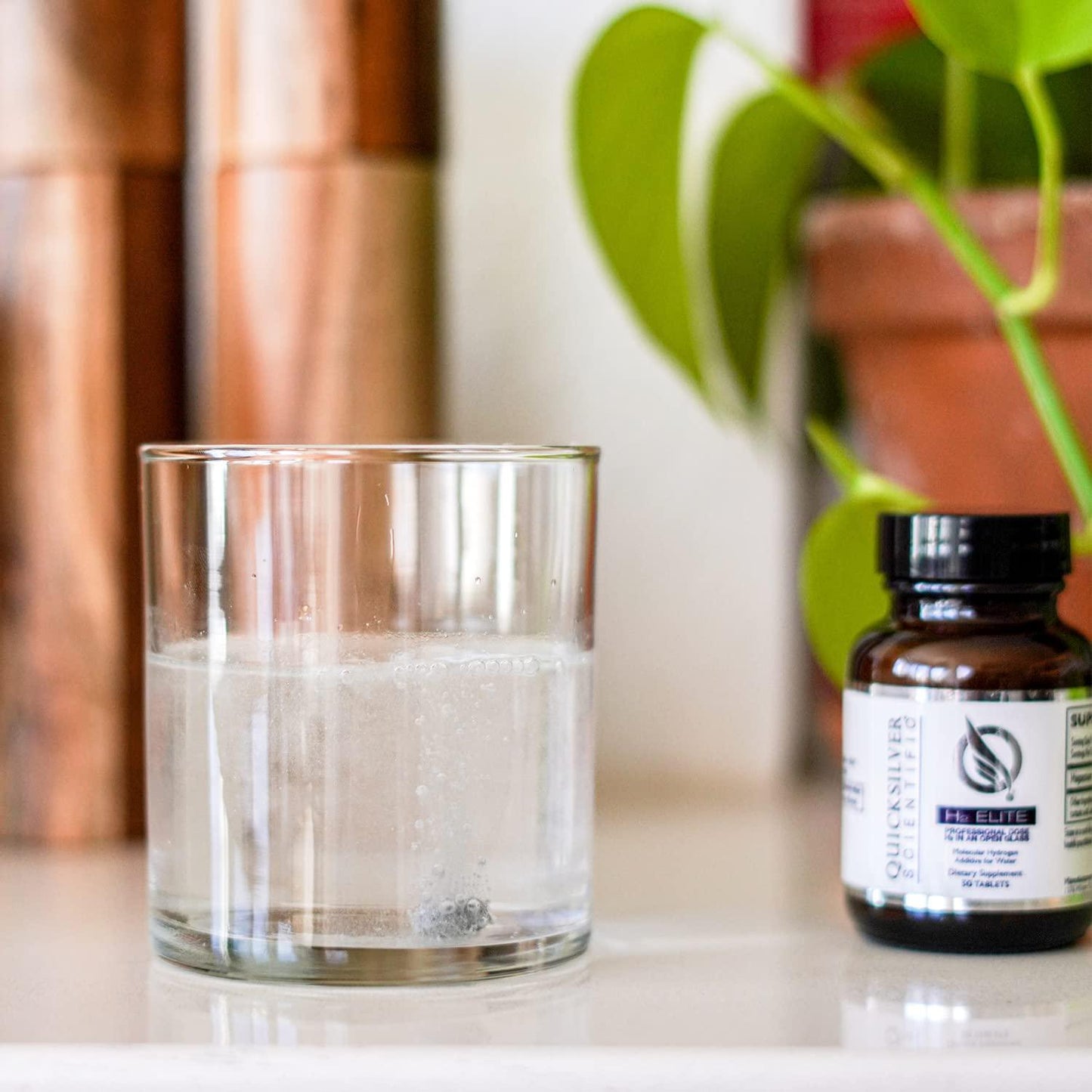 Quicksilver Scientific H2 Elite Tablets - High Dose Molecular Hydrogen Water Additive for Energy Support, Perfect for Open Containers - Antioxidant Hydrating Drink (60 Dissolving Tablets)