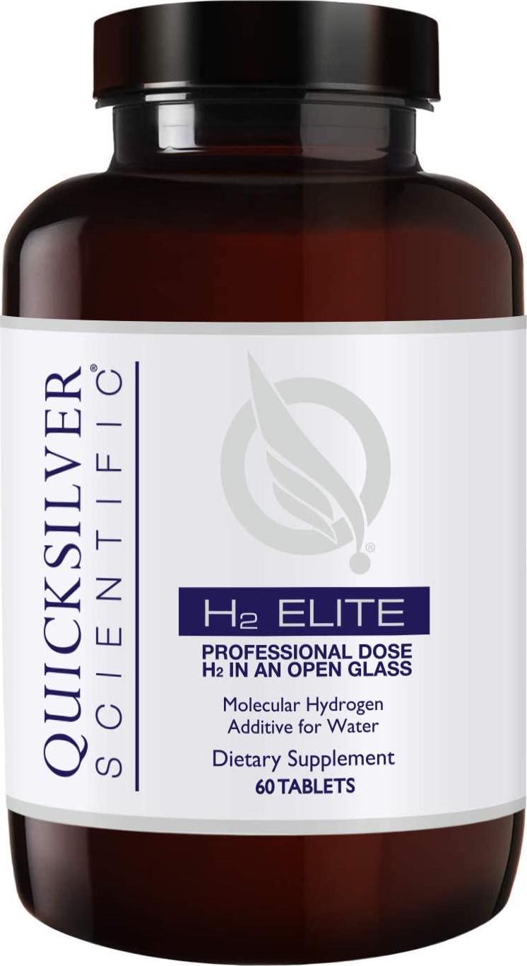 Quicksilver Scientific H2 Elite Tablets - High Dose Molecular Hydrogen Water Additive for Energy Support, Perfect for Open Containers - Antioxidant Hydrating Drink (60 Dissolving Tablets)