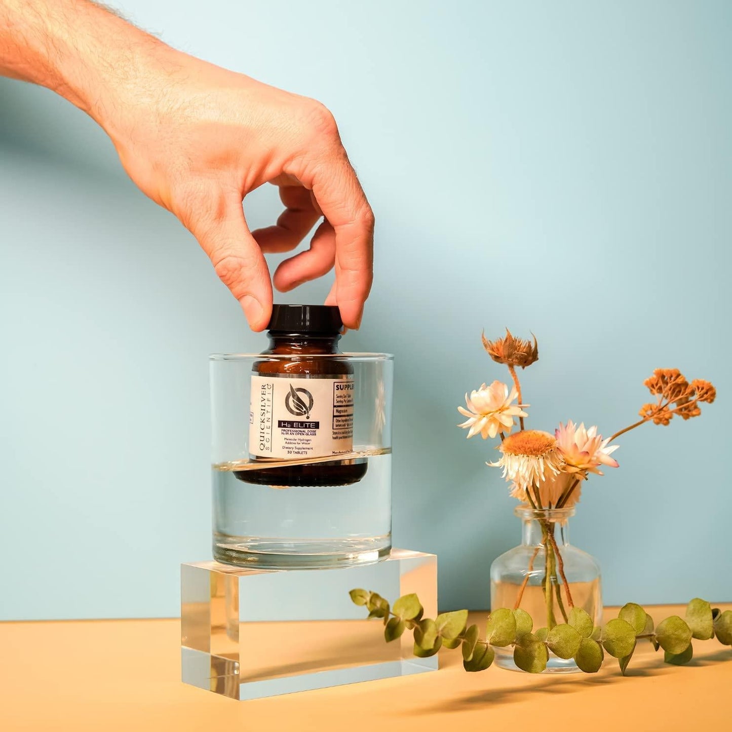 Quicksilver Scientific H2 Elite Tablets - High Dose Molecular Hydrogen Water Additive for Energy Support, Perfect for Open Containers - Antioxidant Hydrating Drink (60 Dissolving Tablets)