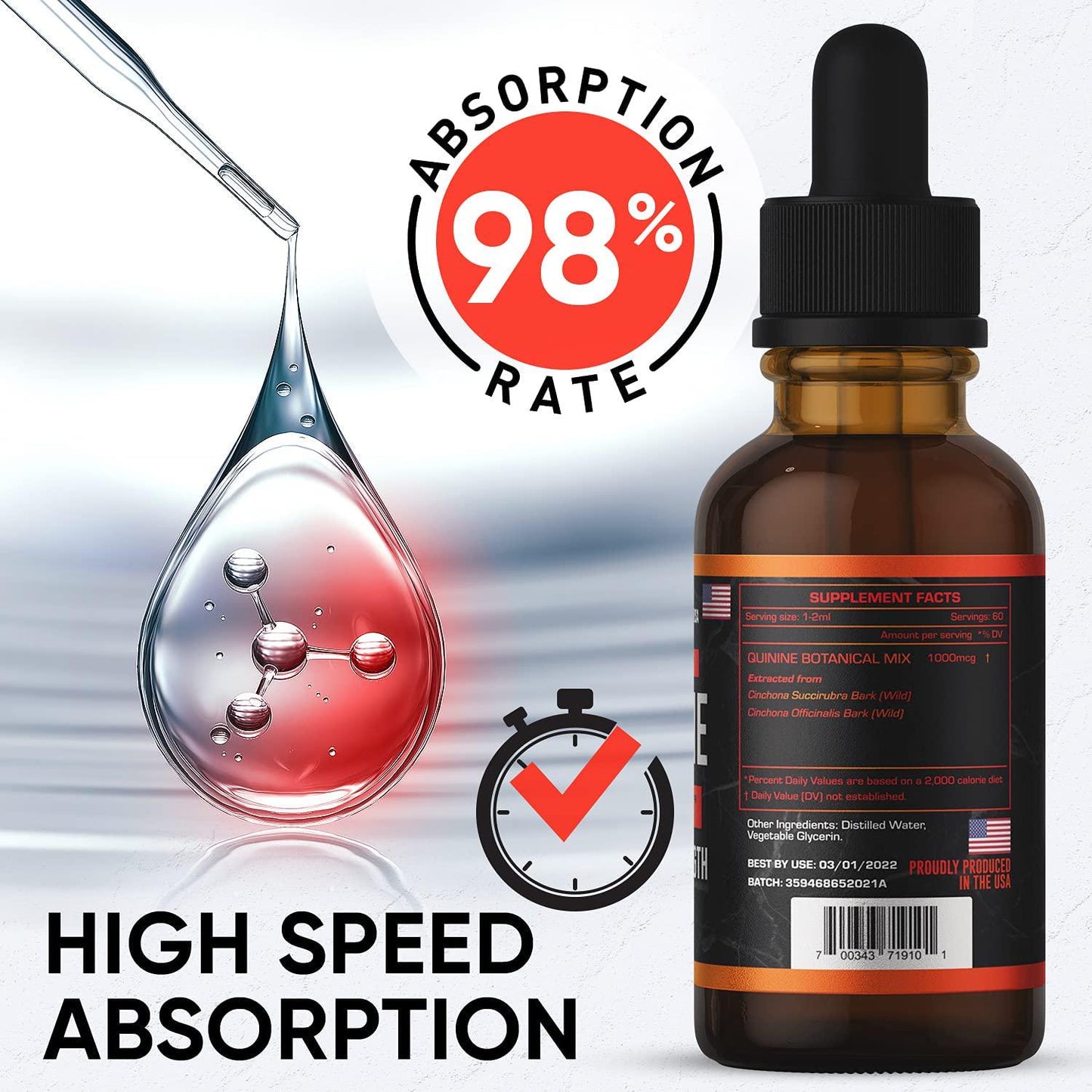 Quinine Pills 1000mg, Red Cinchona Bark (Cinchona succirubra) and Peruvian Bark (Cinchona officinalis) Powerful Combination, Wild Harvested Herbal Supplement, 100 Capsules (100)