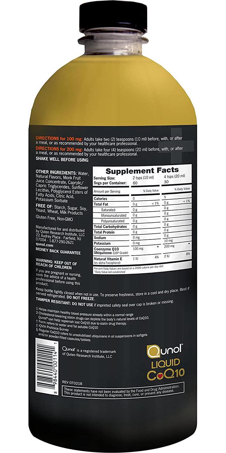 Qunol Liquid CoQ10 100mg, Superior Absorption Natural Supplement Form of Coenzyme Q10, Antioxidant for Heart Health, Orange Pineapple Flavored, 60 Servings, 20.3 oz Bottle, Twin Pack