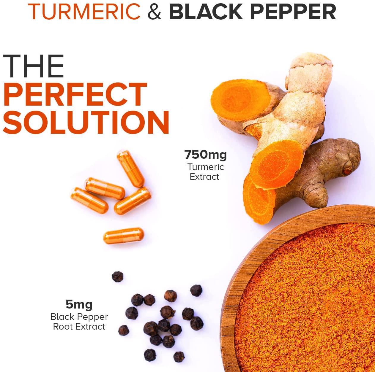 Qunol Turmeric Curcumin 750mg, Black Pepper Extract for Enhanced Absorption, Supports Healthy Inflammation Response and Joint Health, Dietary Supplement, Vegetarian Formula, 30 Capsules