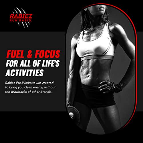 RABIEZ Pre Workout | Clean Energy | Powerful Pump | Focus | Fruit Punch | 30 Servings | No Itch and No Crash | Pre-Workout Powder for Men and Women | Vitamins, Caffeine, Citrulline, L-Theanine, Zinc