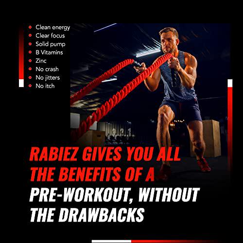 RABIEZ Pre Workout | Clean Energy | Powerful Pump | Focus | Fruit Punch | 30 Servings | No Itch and No Crash | Pre-Workout Powder for Men and Women | Vitamins, Caffeine, Citrulline, L-Theanine, Zinc