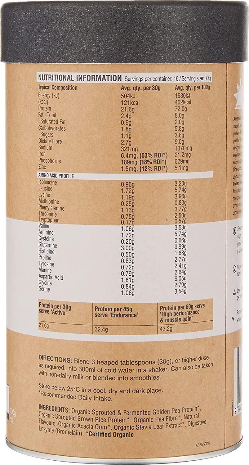 RAW Australian Made Vegan Organic Protein Isolate Vanilla (500g)