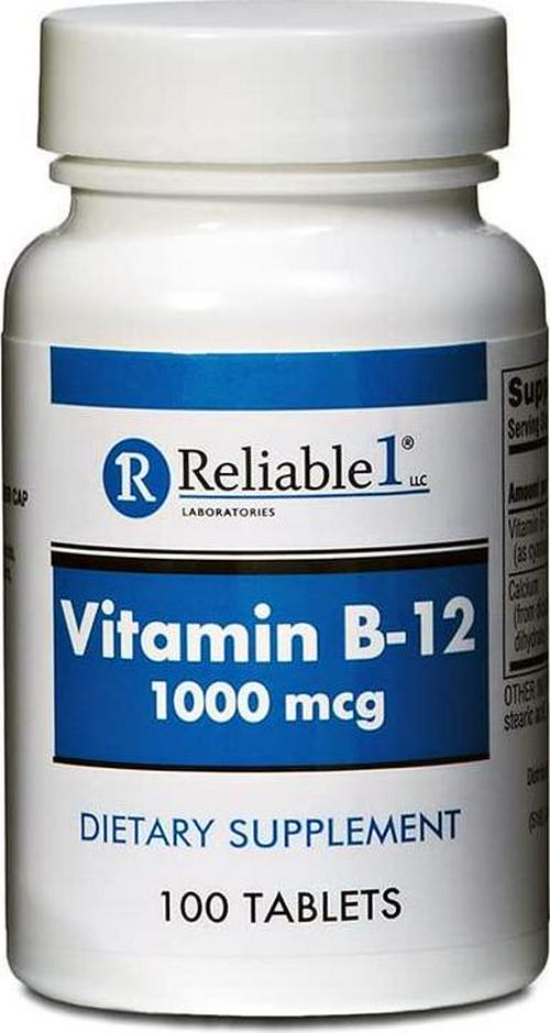 RELIABLE 1 LABORATORIES Vitamin B-12 1000 MCG Supplement (100 Tablets, 1 Bottle) - Helps Keep Blood and Nerve Cells Healthy