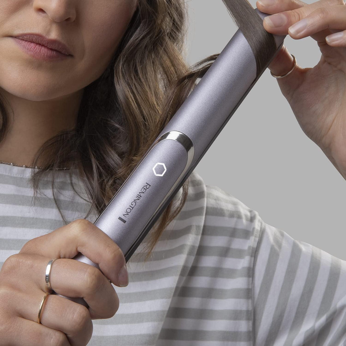 REMINGTON PROluxe YOU Adaptive Hair Straightener, S9880AU, 110m Ceramic Flat Iron, Personalises Heat to Your Hair, Ultra-Fast Heat Up, LCD Display, Silver