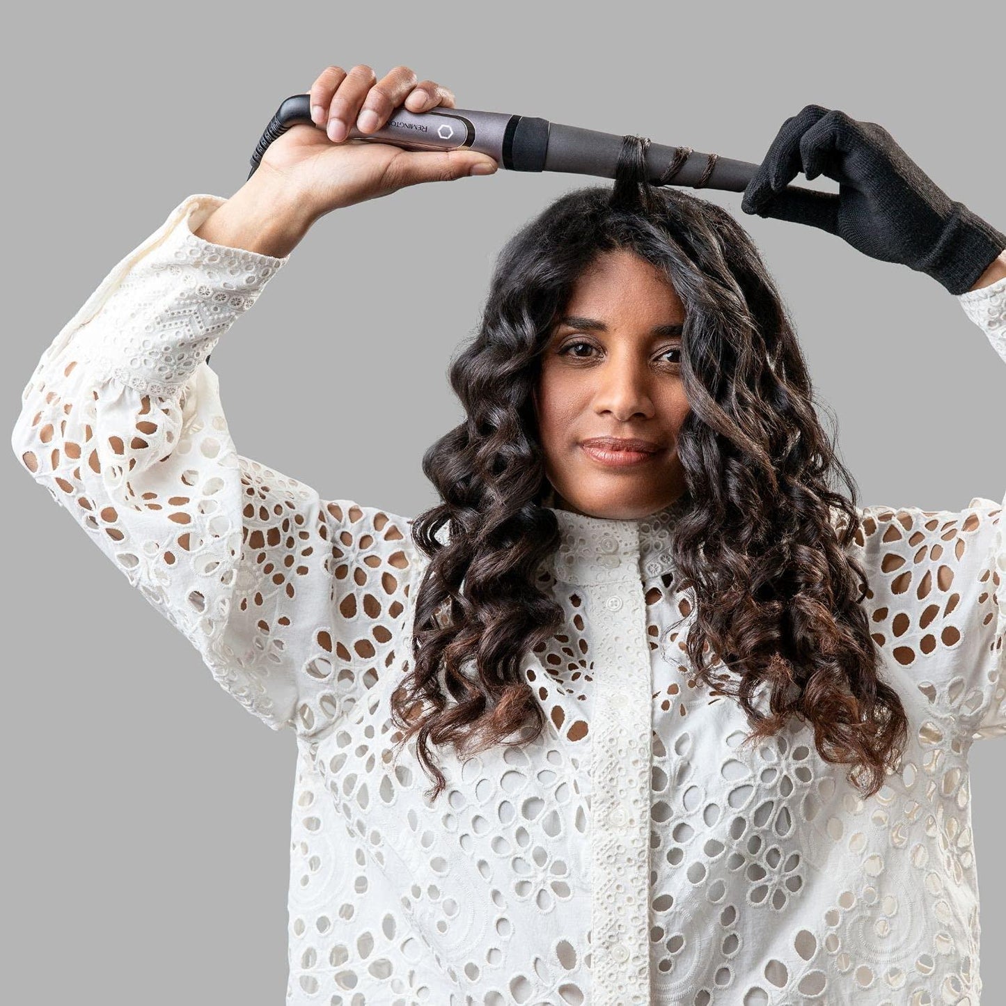 REMINGTON Proluxe You Adaptive Hair Styler, Personalises Fast Heat Up, 19-32mm Conical Ceramic Curling Iron, LCD Display, Silver and Black