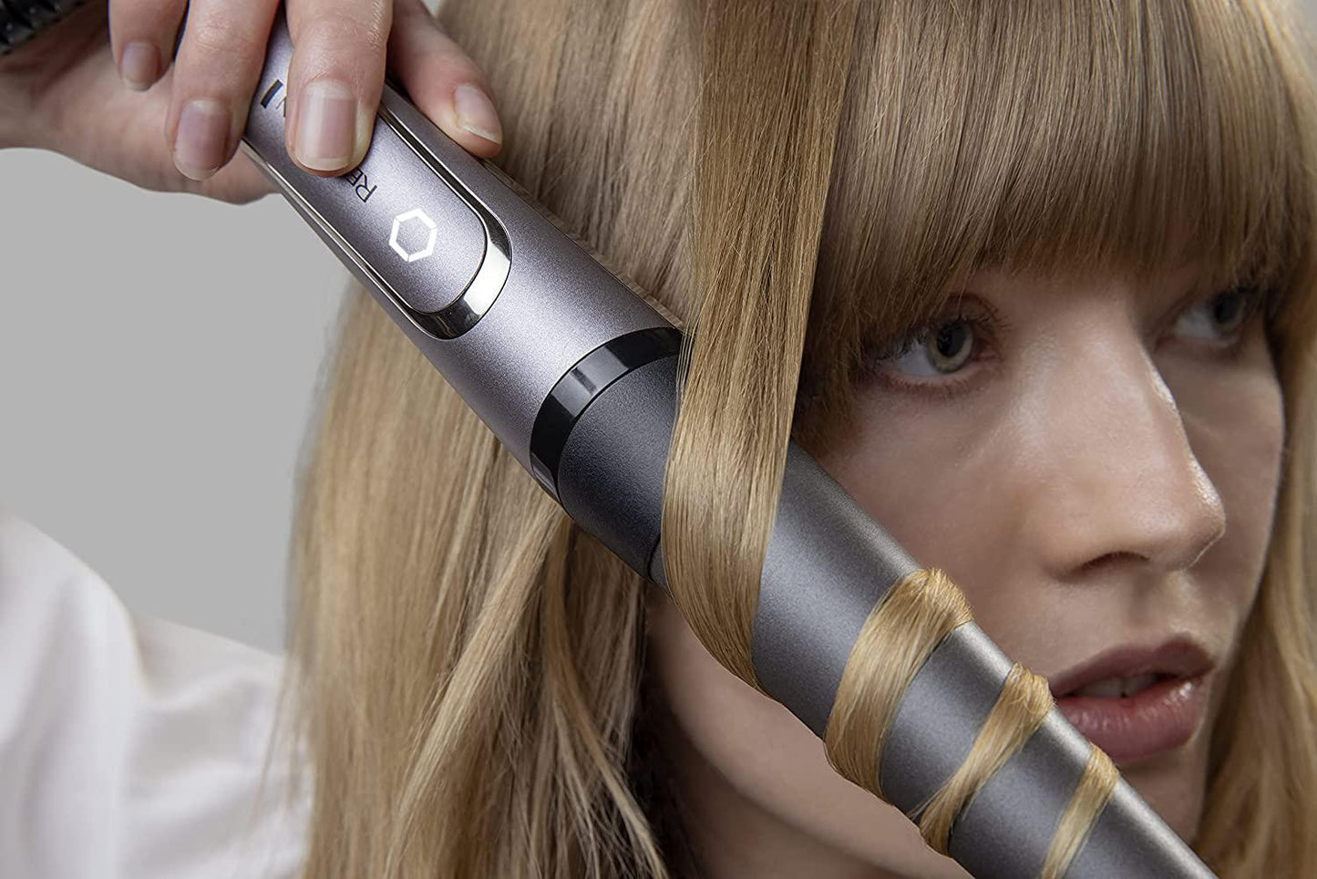 REMINGTON Proluxe You Adaptive Hair Styler, Personalises Fast Heat Up, 19-32mm Conical Ceramic Curling Iron, LCD Display, Silver and Black