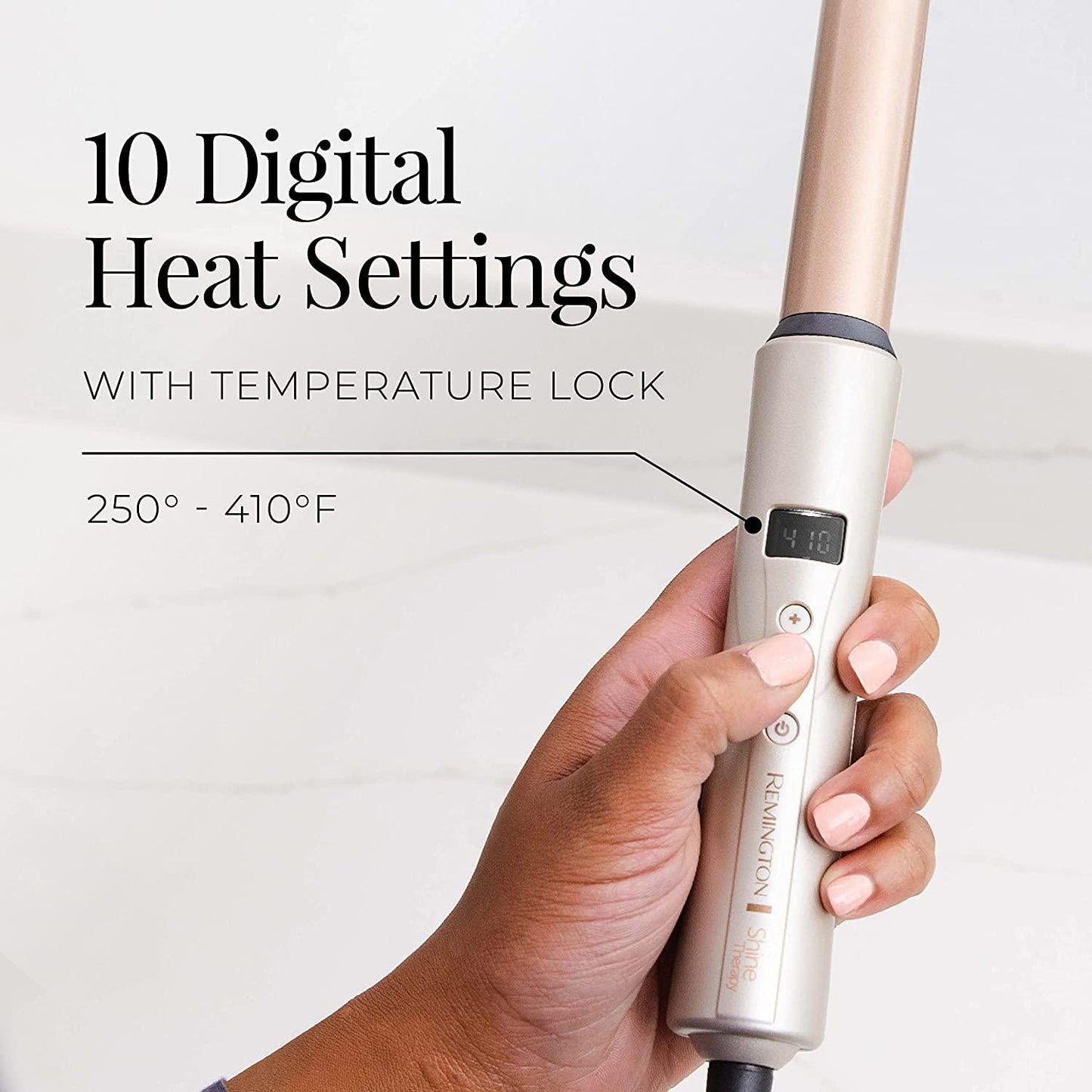 REMINGTONÂ Shine Therapy Argan Oil and KeratinÂ InfusedÂ 1 InchÂ Straight Barrel Curling WandÂ for Loose Waves, Includes Heat Glove