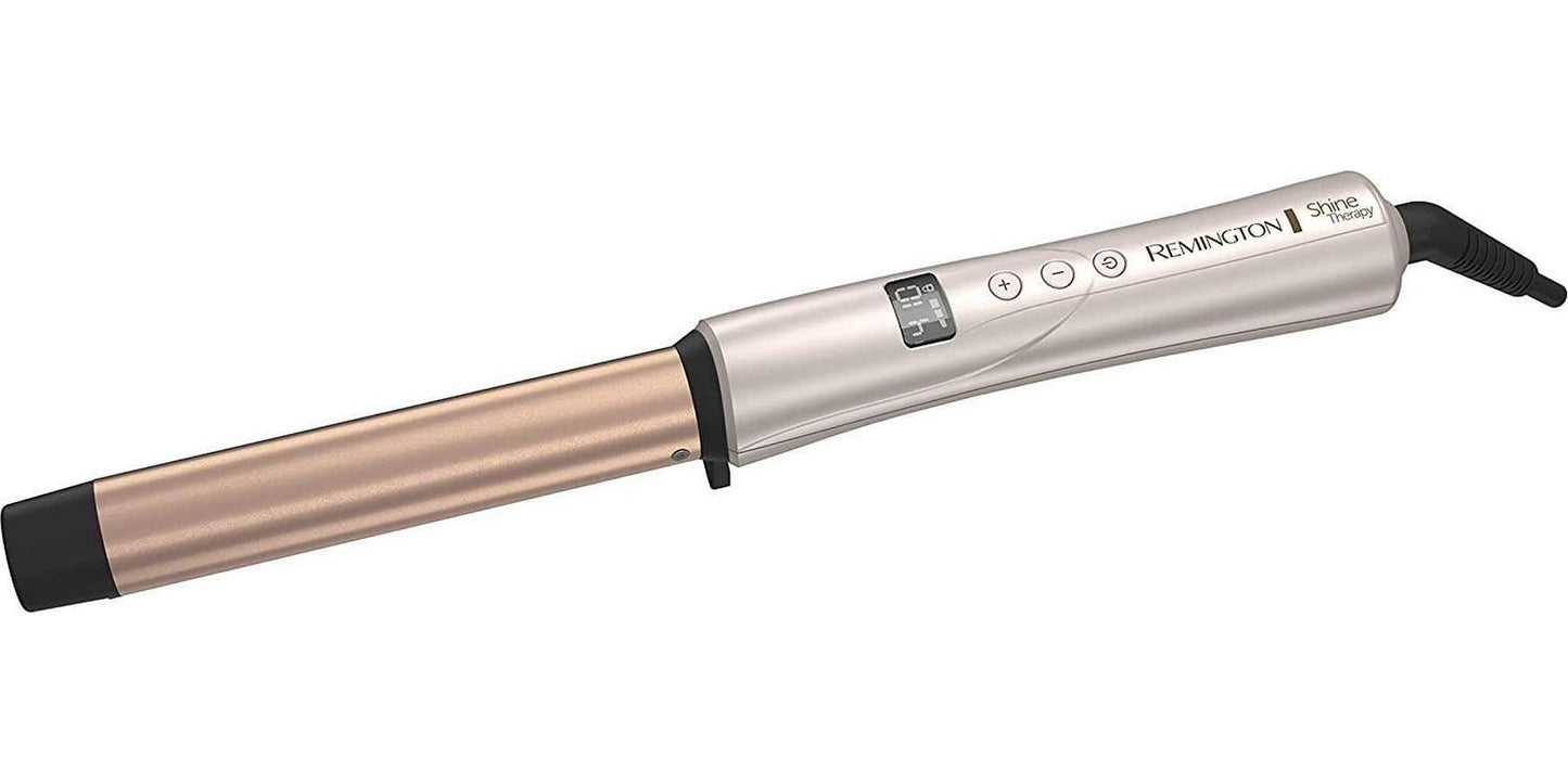 REMINGTONÂ Shine Therapy Argan Oil and KeratinÂ InfusedÂ 1 InchÂ Straight Barrel Curling WandÂ for Loose Waves, Includes Heat Glove