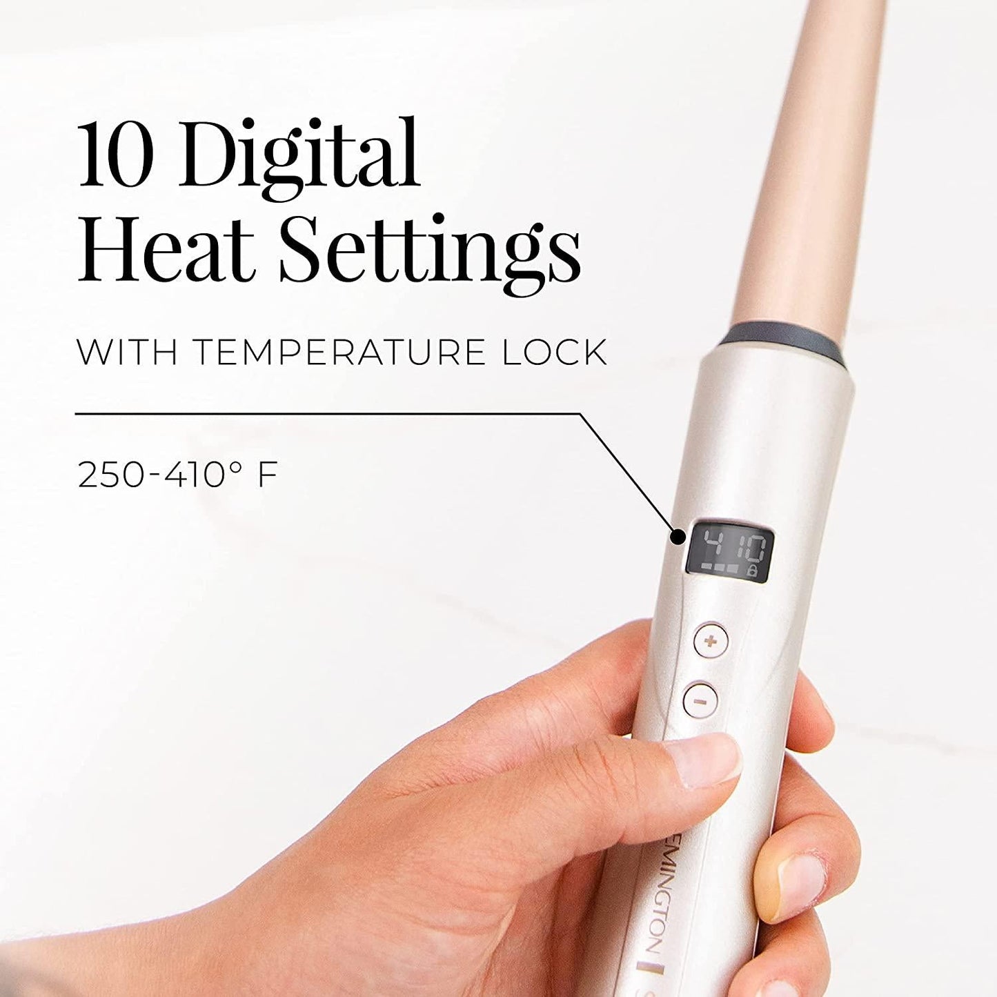 REMINGTONÂ Shine Therapy Argan Oil and KeratinÂ InfusedÂ ½-1Â InchÂ Tapered Curling Wand for Natural Curls, Includes Heat Glove