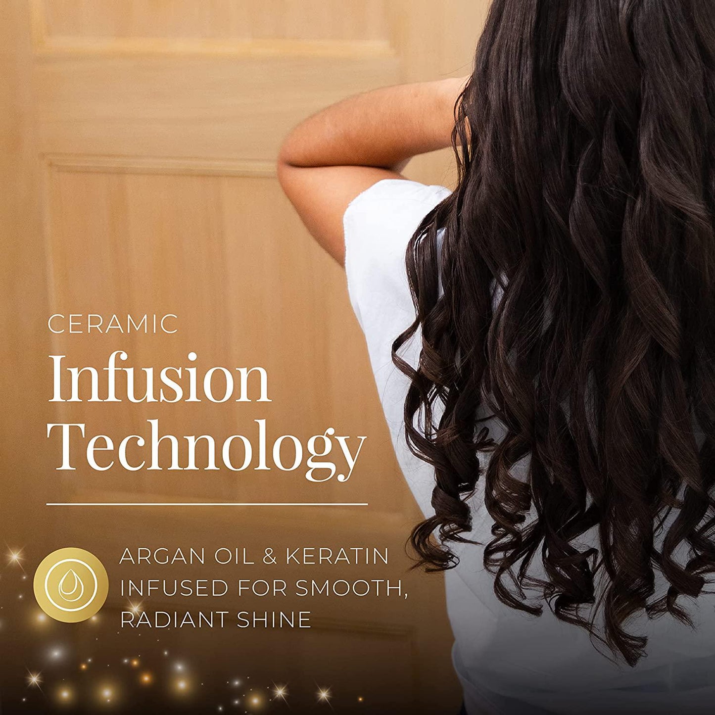 REMINGTONÂ Shine Therapy Argan Oil and KeratinÂ InfusedÂ ½-1Â InchÂ Tapered Curling Wand for Natural Curls, Includes Heat Glove