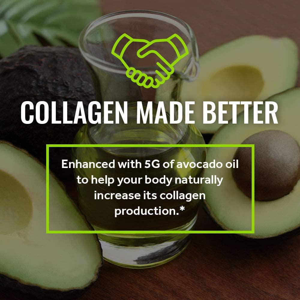 RSP AvoCollagen - Collagen Peptides Protein Powder + Avocado Oil, Grass Fed, Pasture Raised Collagen Protein with Heart Healthy Fats, Keto Friendly, Gluten Free, 20 Servings (Vanilla)
