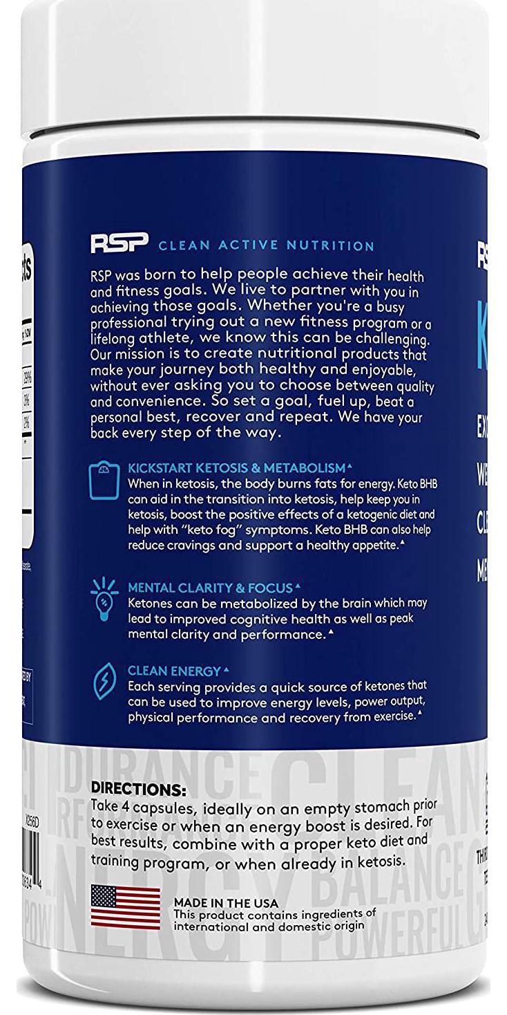 RSP Keto Pills - Exogenous Ketones 2400mg goBHB, Support Ketosis, Boost Energy, Enhance Focus, Perfect Keto Weight Management Capsules, Beta-Hydroxybutyrate