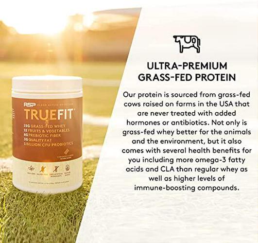 RSP TrueFit Cold Brew Coffee Protein Powder Meal Replacement Shake, High Protein Coffee with Natural Caffeine, Grass Fed Whey, Organic Real Food, Gluten Free, Non-GMO