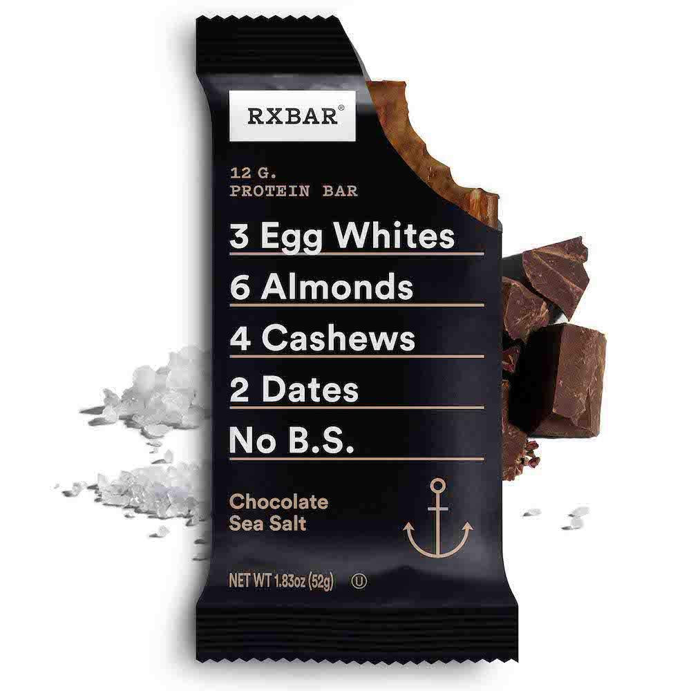 RXBAR, Chocolate Sea Salt, Protein Bar, 1.83 Ounce (Pack of 4), High Protein Snack, Gluten Free