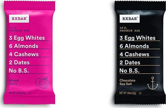 RXBAR, Mixed Berry, Protein Bar, 1.83 Ounce Breakfast Bar with Chocolate Sea Salt, Protein Bar, 1.83 Ounce (12 count) Breakfast Bar, High Protein Snack