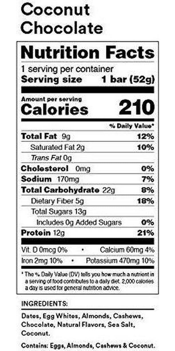 RXBAR Protein Bar, Coconut Chocolate, 1.8 oz