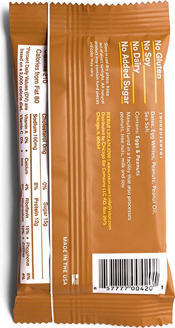 RXBAR Protein Bar, Peanut Butter, 1.8 oz