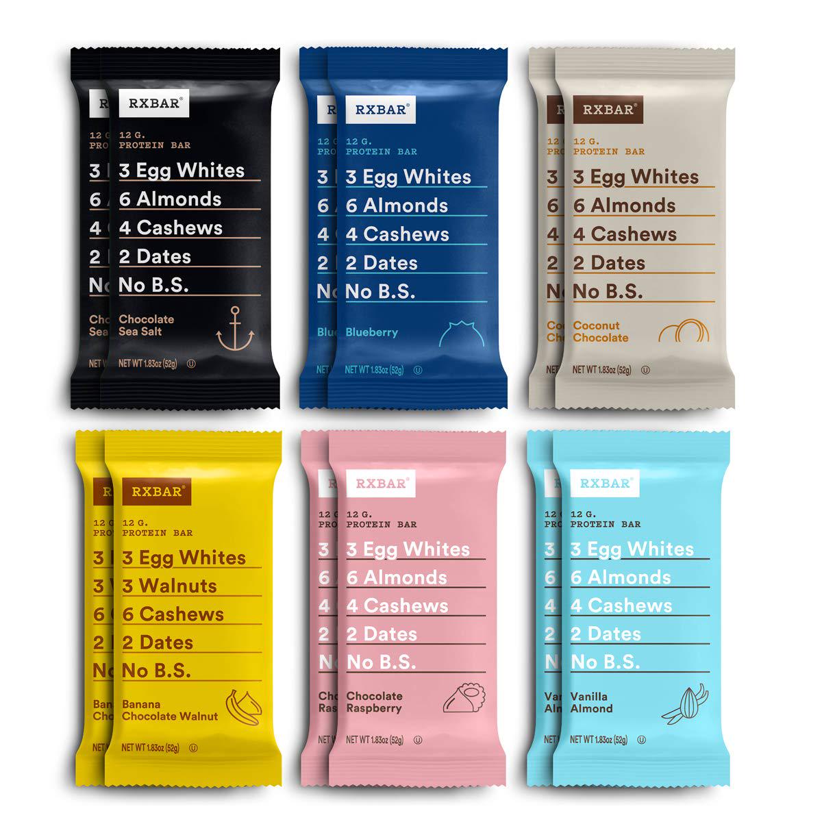 RXBAR Protein bar, Fan Favorite Variety Pack,1.83 Oz (Pack of 12)