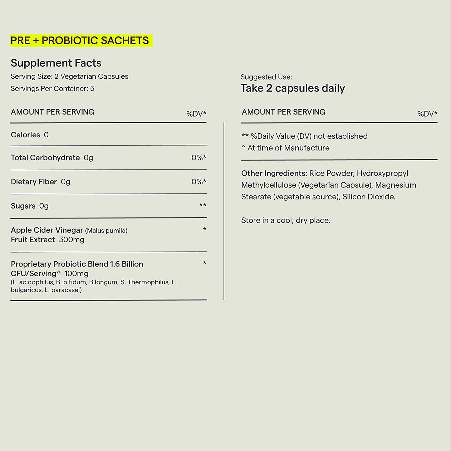 Rae Pre + Probiotic for Women Sachet - Women s Probiotic and Prebiotic Supplement for Gut Health with Apple Cider Vinegar and Lactobacillus Acidophilus - Shelf Stable, Vegan, Non GMO and Gluten Free