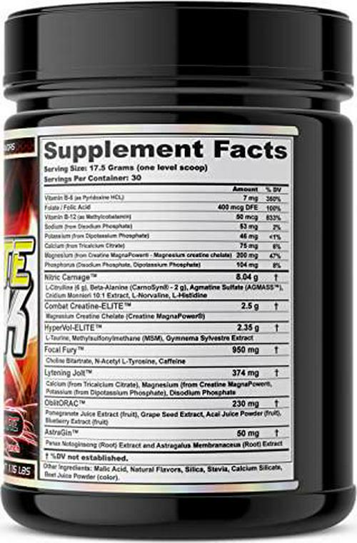 RagNOrok-Elite Pre Workout (All-Natural Flavors and Sweeteners) 525 Grams (30 Servings) BSCG Certified Drug Free, Full Strength, Berry Punch by Millennium Sport Technologies MST