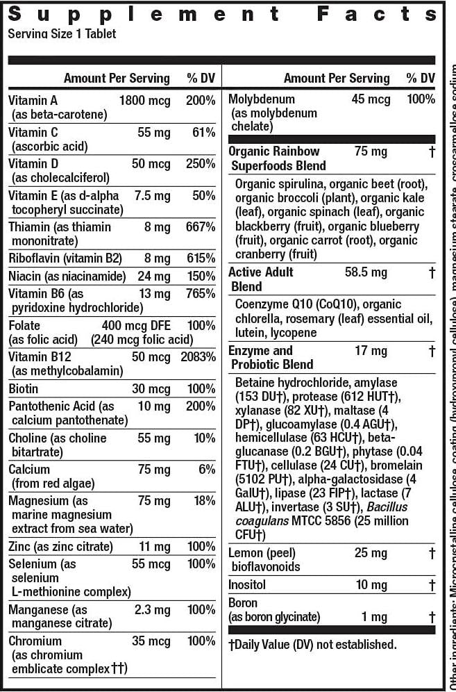 Rainbow Light Active Adult 50+ Non-GMO Project Verified Multivitamin, 90 Tablets (Package May Vary)
