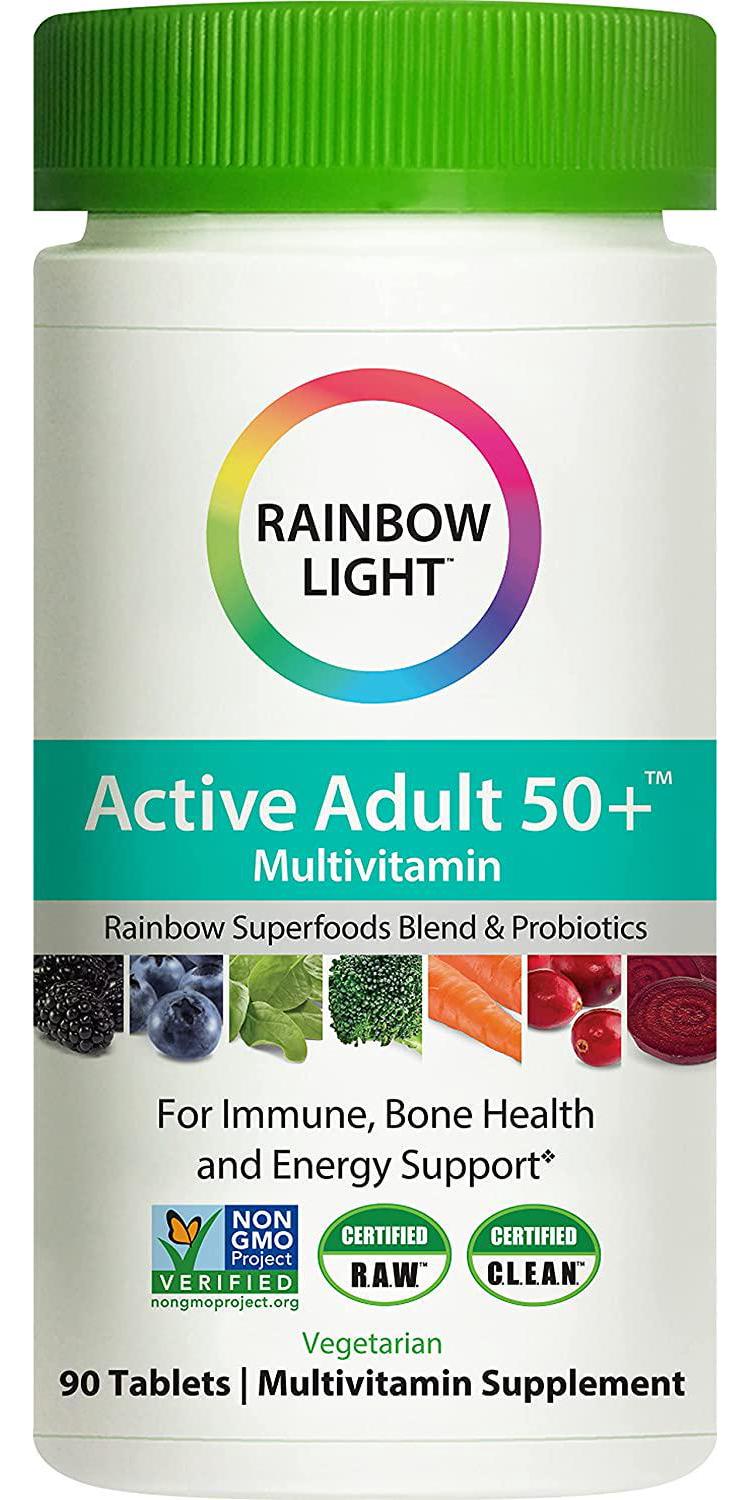 Rainbow Light Active Adult 50+ Non-GMO Project Verified Multivitamin, 90 Tablets (Package May Vary)
