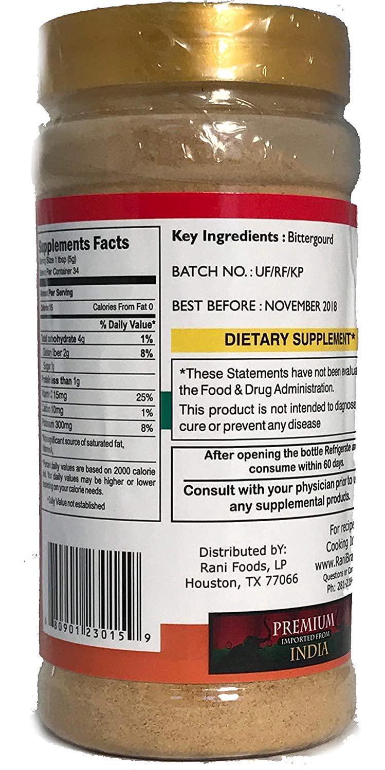 Rani Karela (Bitter Gourd / Charantish) Powder 6oz (172g) ~ All Natural, Salt-Free | Vegan | No Colors | Gluten Friendly | NON-GMO | Indian Origin