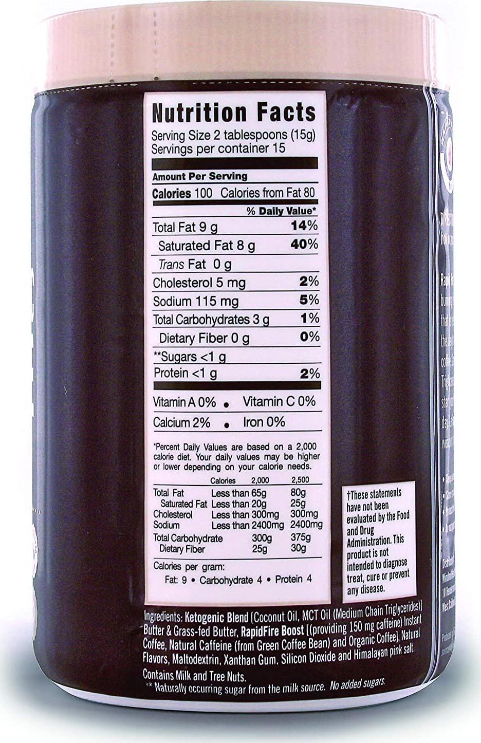 Rapid Fire Ketogenic Fair Trade Instant Keto Coffee Mix, Supports Energy and Metabolism, Weight Loss, Ketogenic Diet 7.93 oz. Canister (15 servings)