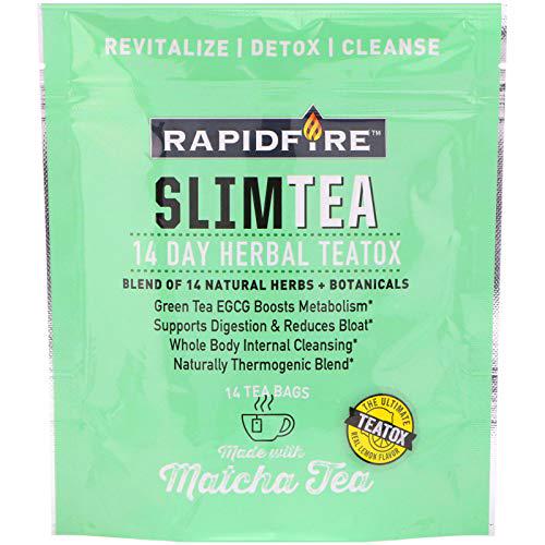 Rapid Fire Slim Tea 14-Day Herbal Teatox Blend of 14 Natural Herbs and Botanicals for Weight Loss, Supports Digestion, Supports Metabolism, 14 Count