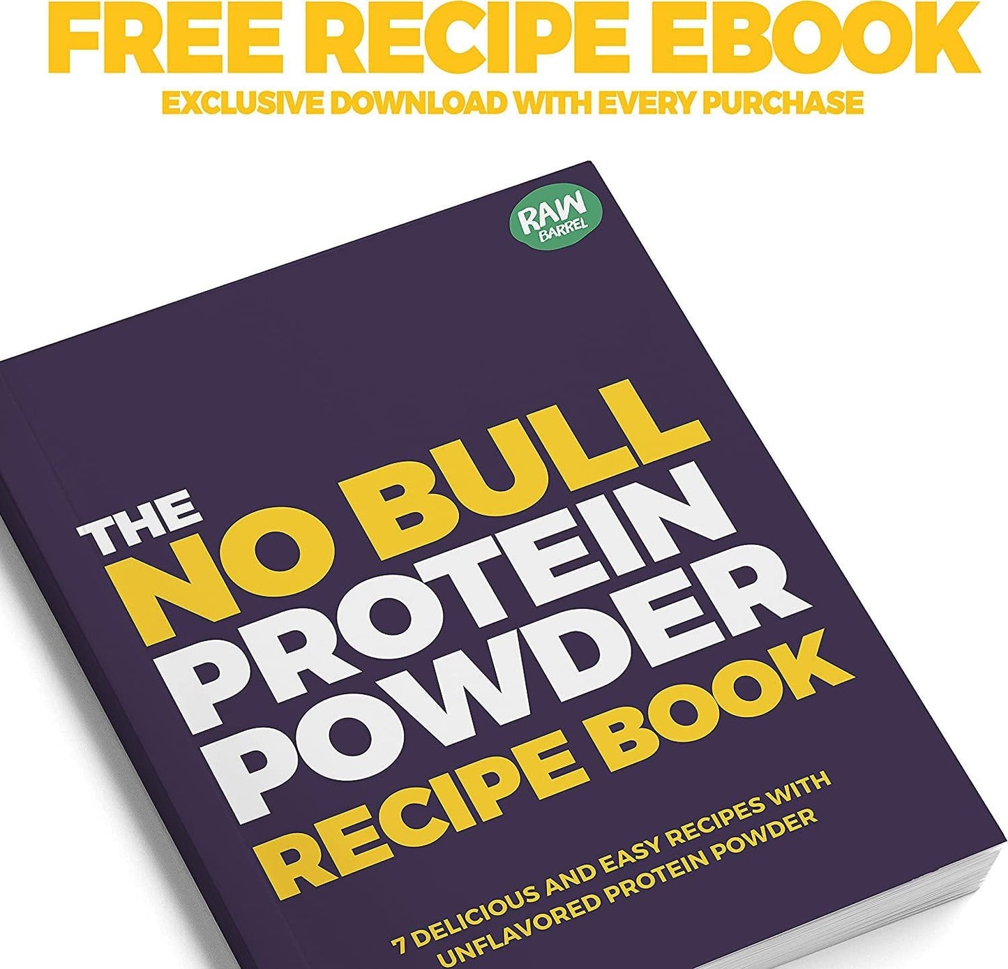 Raw Barrel's Unflavored Whey Protein Powder - 2lb Pure, Instantized Concentrate Supplement - High Protein, Low Carb and Natural - Includes Digital Guide and Recipe Book