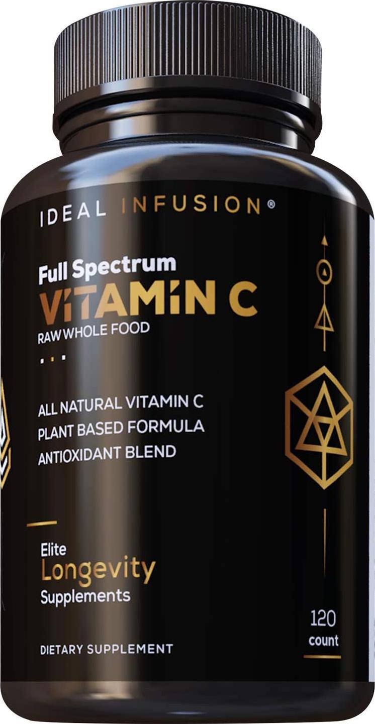Raw Whole Food Vitamin C Complex: Organic Fruit and Veggie Blend - Immune Support - 100% Plant Based Vitamin C (2 Month Supply) Vegan
