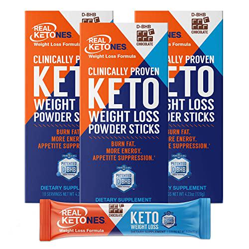 Real Ketones- Exogenous Keto D BHB + Electrolytes- Drink Mix Supplement Powder- 30 Packets - Chocolate