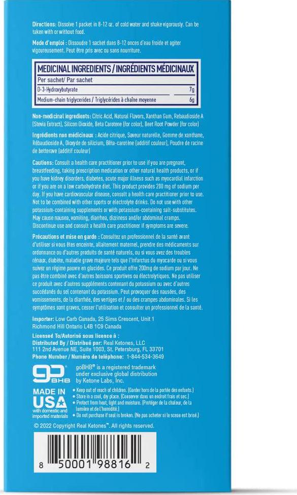 Real Ketones Orange Blast - Exogenous Keto D BHB + MCT + Electrolytes, Drink Mix Powder, 30 Packets, for Rapid Ketosis