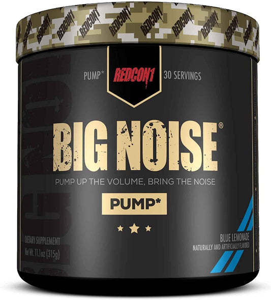 Redcon1 Big Noise Pump Formula (Blue Lemonade) Non Stimulant Pre Workout, Increased Energy and Focus, Intense Pumps, Vasodilator (30 Servings)