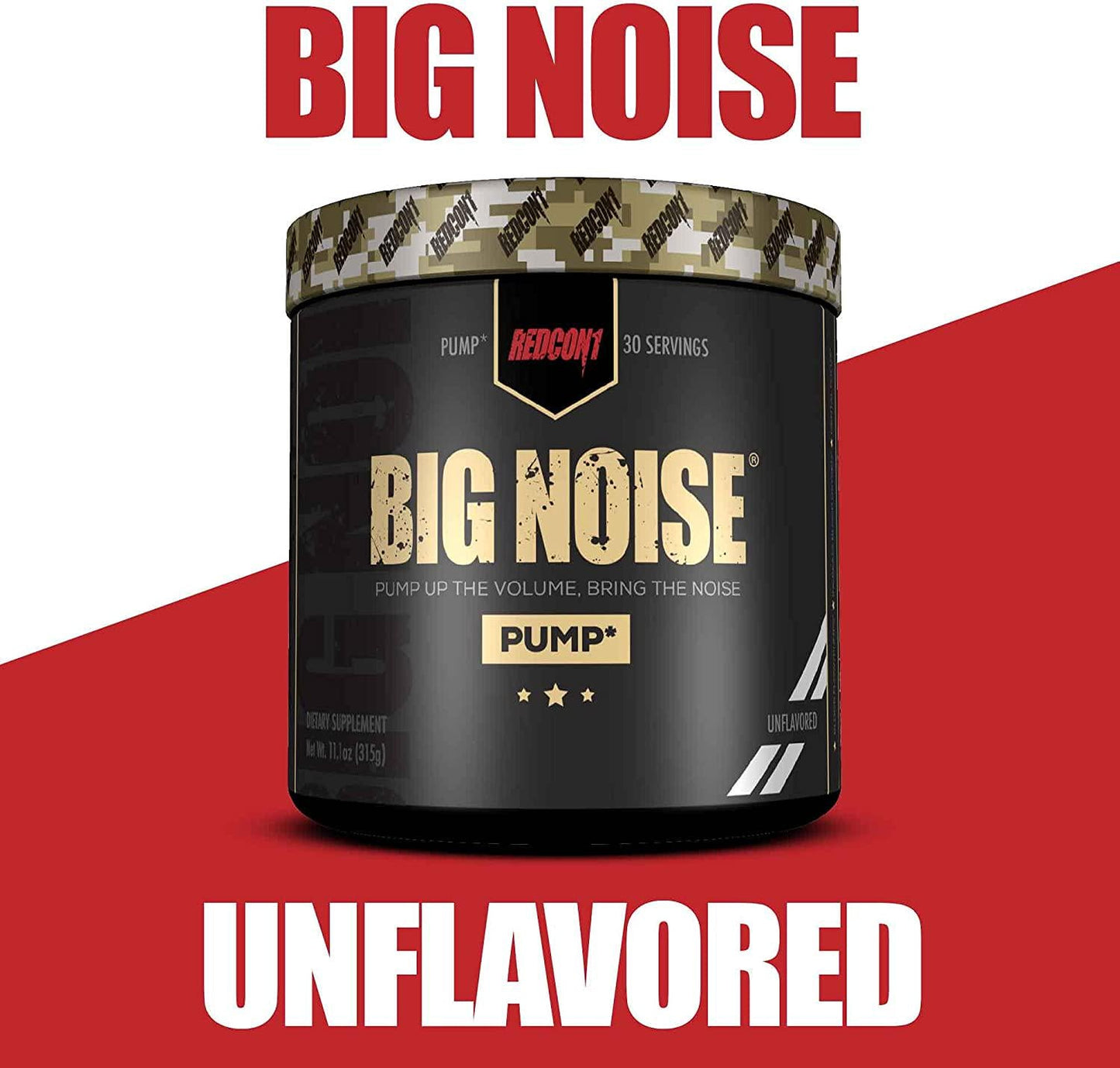 Redcon1 Big Noise Pump Formula (30 Servings) - Non-Stim, Increased Energy and Focus, Vasodilator, Intense Pumps (Unflavored)