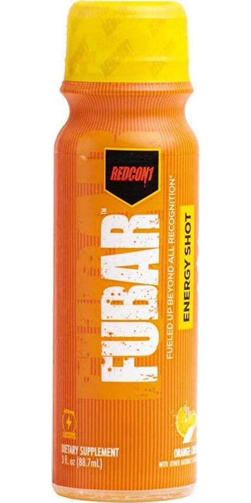 Redcon1 - FUBAR Fueled Up Beyond All Recognition - Case of 12 Energy Shots, Lasting Energy, B Vitamins, Increases Mental Focus, 400mg Caffeine (Orange Crush)