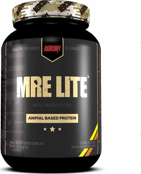 Redcon1 MRE Lite (Banana Nut Bread) 30 Servings, Animal Based Protein, Contains No Whey, No bloating, Keto Friendly, 2G Sugar, 24G Protein Protein Meal Replacement (1.92 lbs)