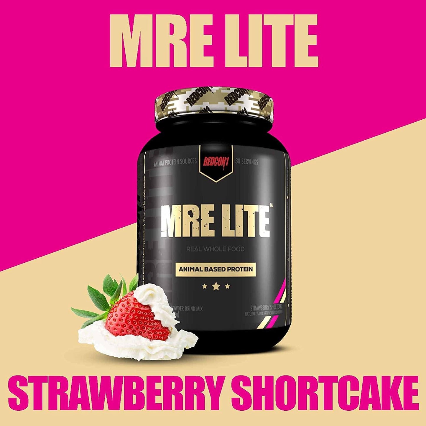 Redcon1 MRE Lite, Protein Meal Replacement (Strawberry Shortcake)