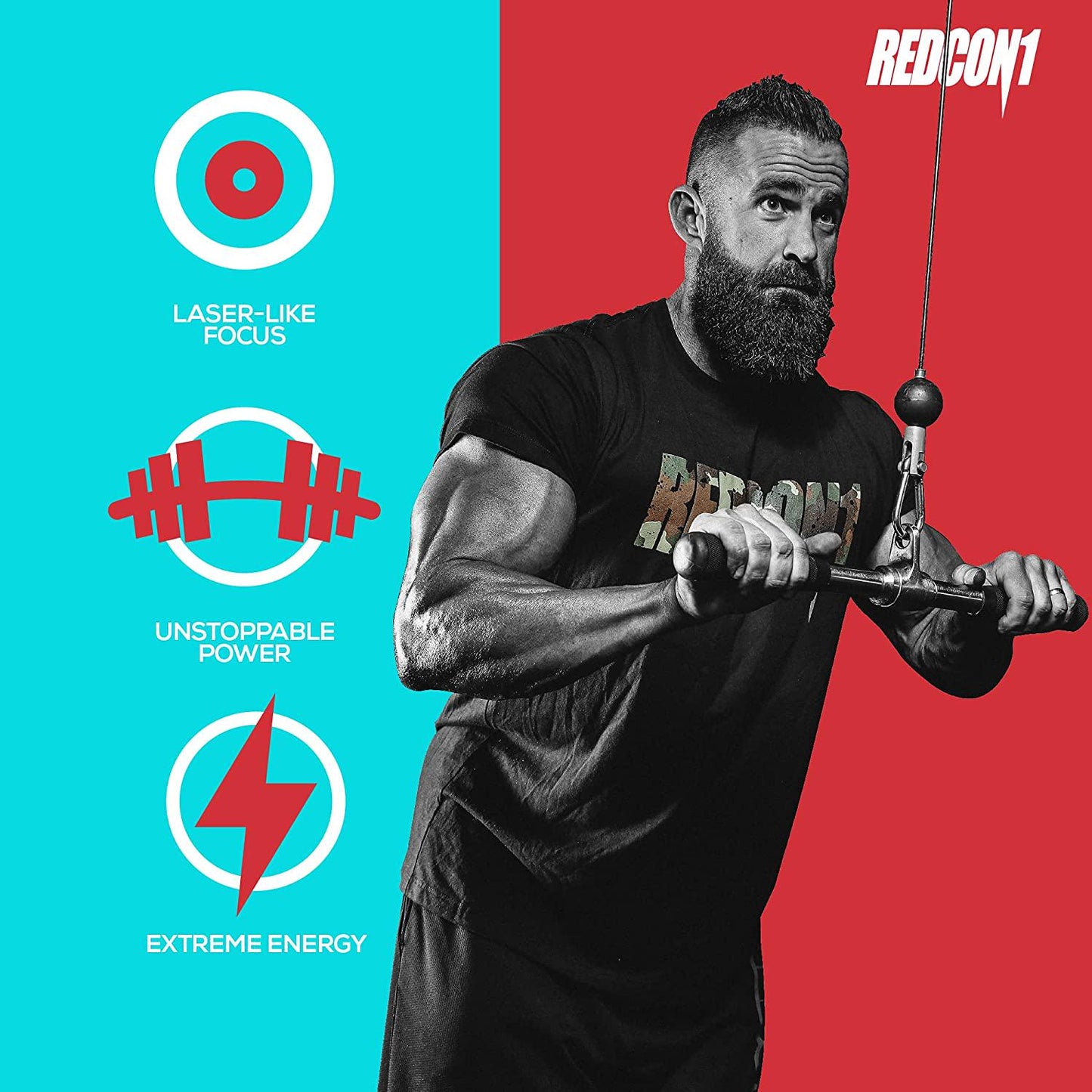 Redcon1 Total War - Pre Workout, 30 Servings, Increase Energy, Increase Endurance and Focus, Beta-Alanine, 350mg Caffeine, Nitric Oxide Booster - Keto Friendly (Rainbow Candy, 30 Servings)