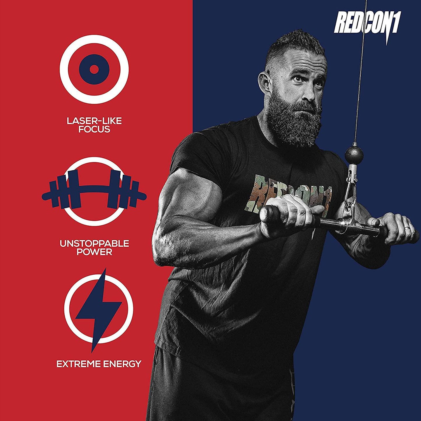 Redcon1 Total War - Pre Workout, 30 Servings, Boost Energy, Increase Endurance and Focus, Beta-Alanine, 350mg Caffeine, Citrulline Malate, Nitric Oxide Booster - Keto Friendly (Patriot)
